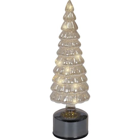Albero di Natale in vetro ambra con LED girevole H34 cm (1/3)