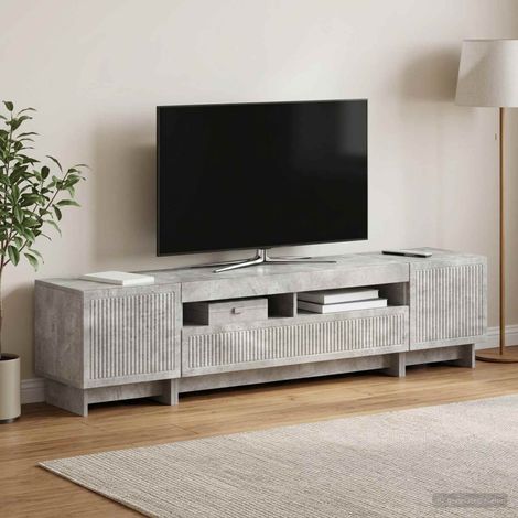vidaXL 5 Piece LED TV Cabinet Concrete Grey Engineered Wood (1/5)