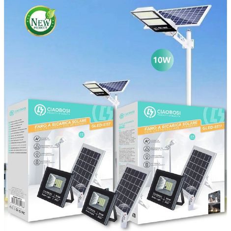 Trade Shop - LED-SPOTLIGHT SOLAR-LADEPANEL 10W IP67 MIT FERNBEDIENUNG GLED-8117 - (1/2)