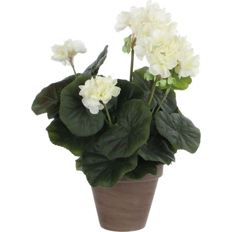Mica Geranium im Topf creme, 34 x 20 cm Kunstpflanzen