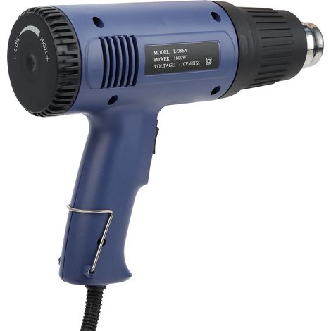 Pistolet à air chaud avec couvercle arrière, réglage progressif de la température pour gaine thermorétractable, prise L-986AUS, 110 V (1/5)