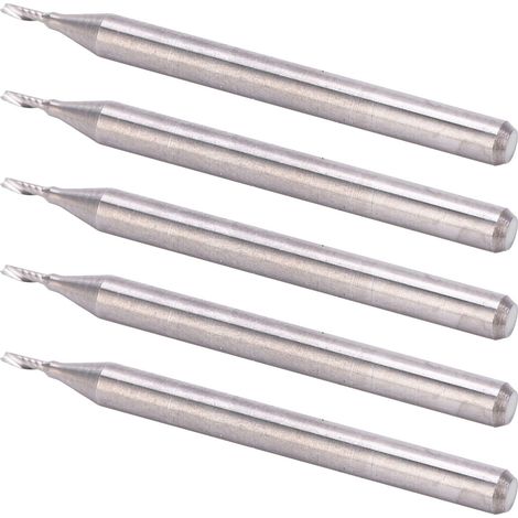 Fraise à rainurer spirale tungstène 5 pièces pour CNC, diamètre 3.175mm (1/5)
