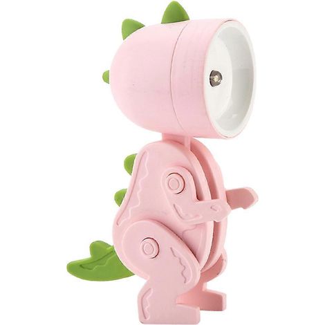 Lampe de nuit miniature LED dinosaure à dessin animé pour chambre à coucher, lampe de bureau et veilleuse charmante-3.3X5.5X8CM-Pink