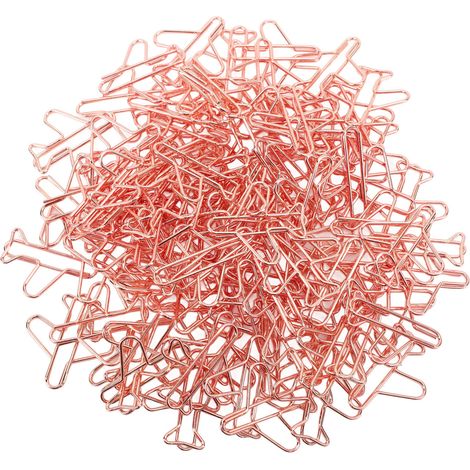 100 Stück Flugzeugförmige Büroklammern aus Metall, leicht, vielseitig einsetzbar, niedliche Büroklammern in verschiedenen Formen, Lesezeichen- und Planerclips für Schule und Büro, Roségold (1/5)