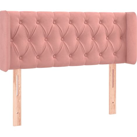 Tête de lit avec oreilles Rose 93x16x78/88 cm Velours (1/5)