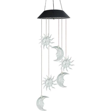 Stück solarbetriebene Hofleuchte mit farbigem Farbverlauf, Stern- und Mondlampe für den Außenbereich, LED-Gartenleuchte, dekorativ