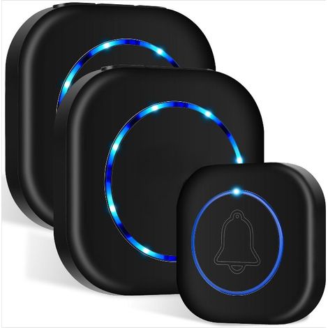 Sonnette sans fil pour une communication fluide, différenciation des portes d'entrée et de service par des tonalités distinctes, kit de sonnette étanche, système extensible avec-AquaForge (1/5)