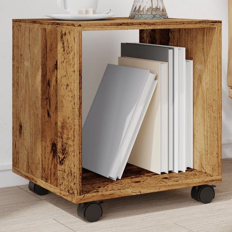 vidaXL Armario con ruedas madera ingeniería envejecida 37x33x42,5 cm (1/5)