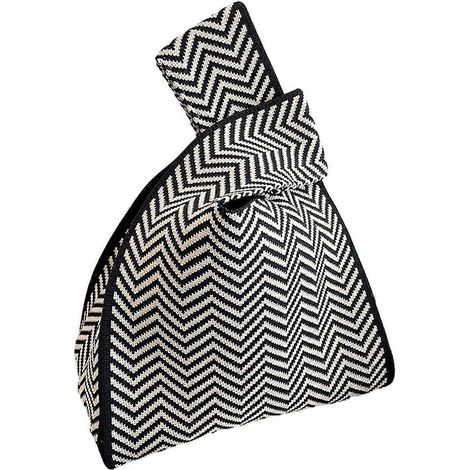 Retro-Strickweste für Damen, süße kleine Tragetasche, tragbare Bento-Tasche, lässige Einkaufstasche, Outdoor-Handtasche
