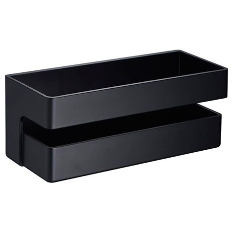 IMEX Portasapone frontale in PVC con finitura nero opaco resistente e facile da pulire per bagno e cucina Imex-ANG005