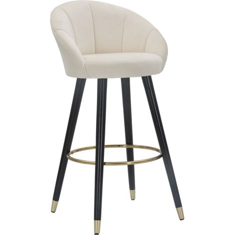 Sgabello da bar Prague crema – 55 x 56 x H 104 cm