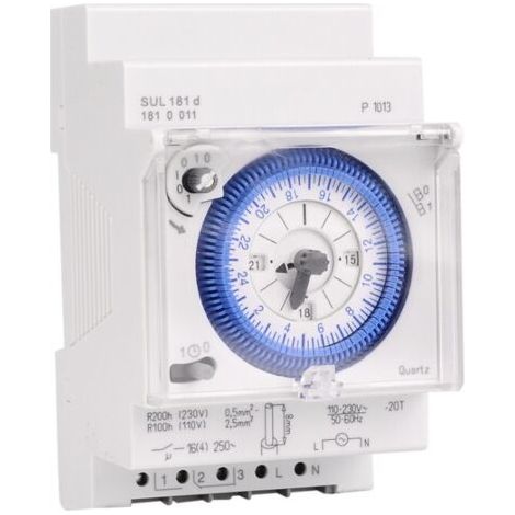 Soleille – Timer analogico giornaliero 100–240 V CA – Capacità 16 A – Programmazione a 15 minuti – Per impianti di irrigazione e pulizia (1/5)