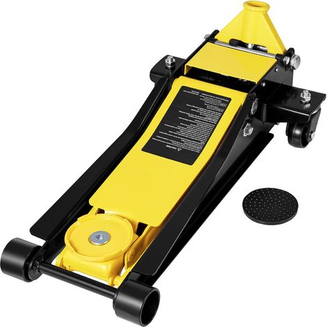Cric hydraulique 2 tonnes, profil bas, double piston, levée rapide, acier robuste, hauteur 75-505 mm pour voitures sport et berlines. (1/5)