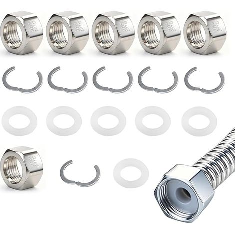 3/4 Inch Corrugated Pipe Connector DN20 Stainless Steel Connection Kit for Solar and Sanitary Installation (1/4)
