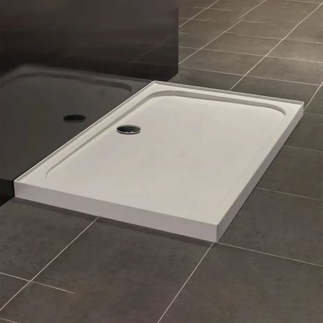 Merlyn Touchstone Shower Tray 1200mm x 800mm with Central Waste and 4 Upstands, Without Waste