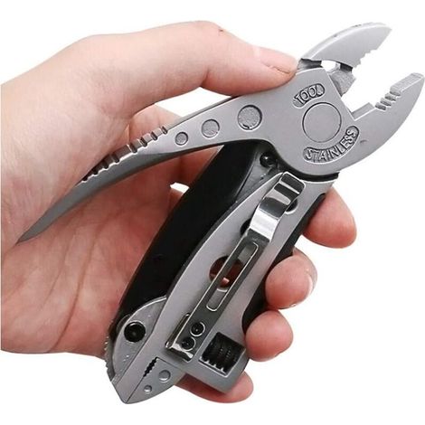 Destornillador ajustable multifuncional, alicates de llave inglesa, herramienta multifuncional de bolsillo, para acampar al aire libre. (1/4)