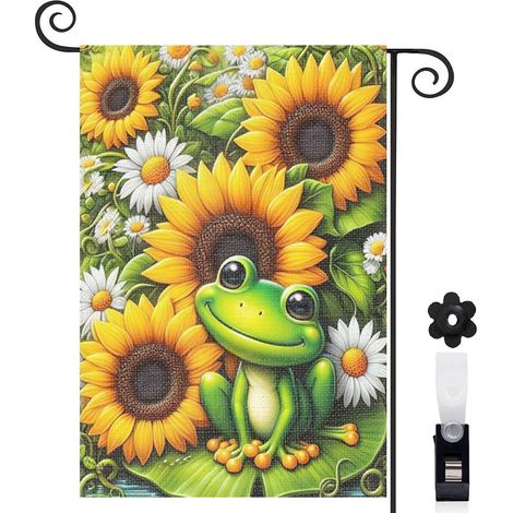 Drapeau de jardin vertical décoration saisonnière toile épaisse double face 30 x 45 cm pour entrée maison (1/5)