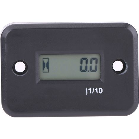 Compteur horaire numérique pour moteur essence, moto de course, quad, tondeuse - Jauge de temps noir (1/3)