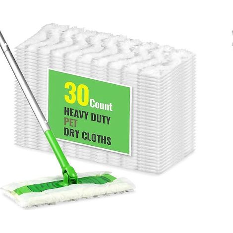 Lot de 30 lingettes de balayage à sec pour balais 2 en 1, recharges jetables pour poils d'animaux (1/5)
