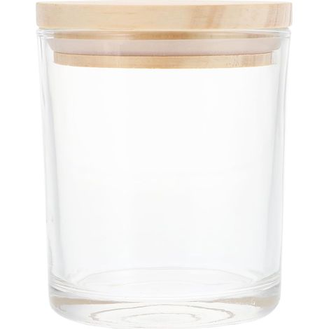 Pot à Bougie Vide en Verre Dépoli Couvercle, pour Fabrication de Bougies et Usage Domestique