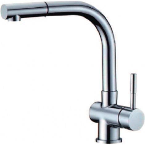Robinet de cuisine mitigeur évier chromé design (1/3)