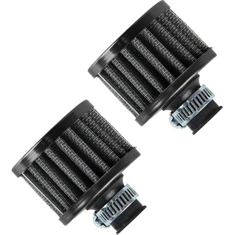 2 piezas de filtro de aire de 12 mm, filtro de admisión de aire para coche, filtro de respiradero de turbo, filtro de admisión de aire frío para moto, filtro de entrada de aire, filtro de cárter de ac (1/5)