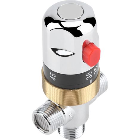 Robinet mélangeur thermostatique de baignoire G1/2 po, contrôle de la température de l'eau et du thermostat du lavabo (1/5)