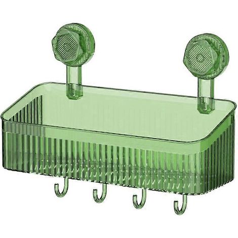 Porte-gobelet à ventouse compatible avec les accessoires pratiques. Convient pour transporter des articles de toilette et des objets du quotidien (vert). (1/5)