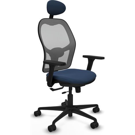 Sedia da ufficio piqueras y crespo Jorquera blu navy pelle finta (1/2)