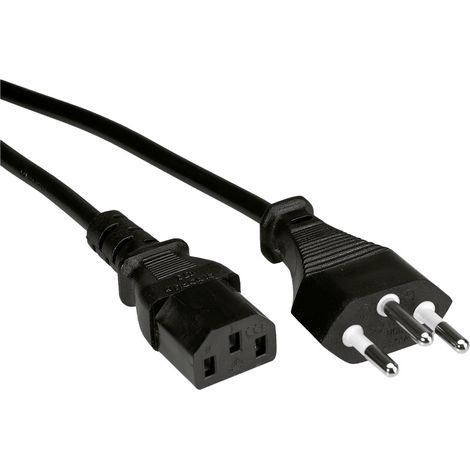 Value Strom Anschlusskabel [1x T12 Stecker - 1x Kaltgeräte-Buchse C13] 0.8 m Schwarz