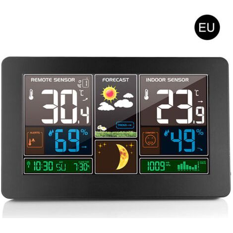 LaBlanc - Kabellose Innen- und Außenwetterstation 3 in 1 Wetterthermometer Hygrometer Barometer, Schwarz (1/5)