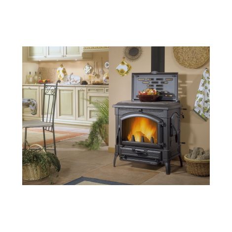 Kaminofen Isotta Evo, 9kW Guss m.Kochplatte H83xB77,5xT66cm