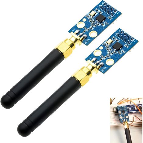 2pcs CC1101 433MHz Wireless Module with SMA Antenna, Long Range RF Transceiver, SPI Interface 1.9-3.6V Low Consumption, Stable Data Transmission