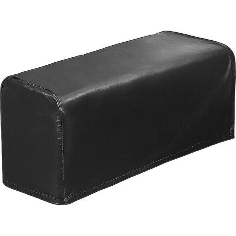 Lot de 2 housses de protection extensibles et imperméables en similicuir pour accoudoirs de canapé et fauteuil, couleur noire. (1/5)