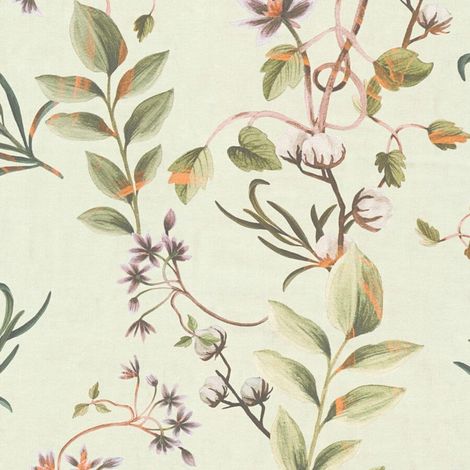 Anna D'Andrea Green Botanical Wallpaper Floral Traditional Paste The Wall Vinyl