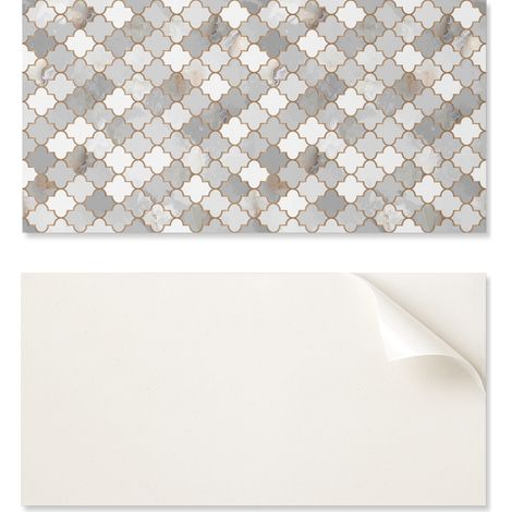 Juego de baldosas de vinilo autoadhesivas con estampado de mosaico y formas, 6x60x30 cm.