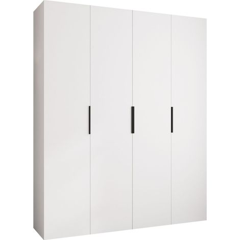 Armario Hartford 574, Negro, 246x200x42cm, Puertas de armario: Con bisagras, Número de estantes: 12