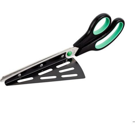 Ciseaux À Pizza - Acier Inoxydable - Noir Vert - Ustensile 2 En 1 - 1 Pièce (1/5)