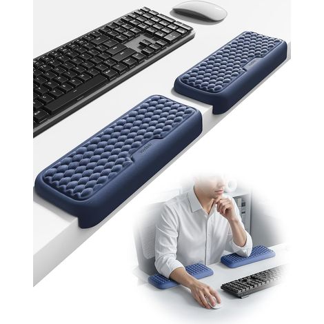 Reposabrazos de escritorio en forma de L VAYDEER (juego de 2) – Soporte ergonómico de espuma viscoelástica para codo y muñeca, soporte antideslizante para antebrazos para oficina, oficina en casa y vi (1/5)