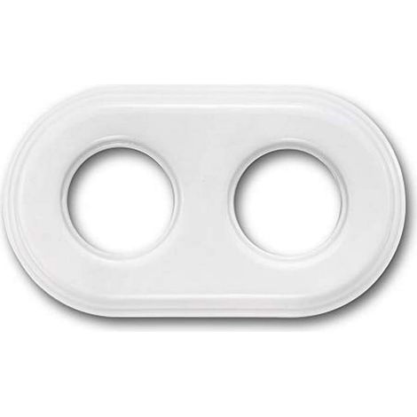 Cadre Porcelaine Blanc 2 Éléments - Gamme Garby - Pour Mécanismes Encastrés - Boîte D'encastrement
