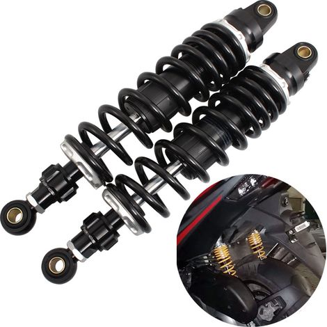 Amortisseur arrière General Motorcycle Parts avec amortissement en détente réglable, tête ronde 330 mm (1/5)