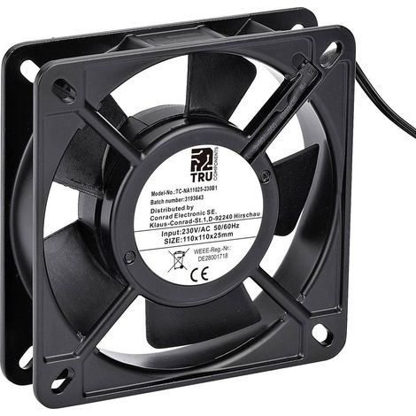 TRU COMPONENTS TC-NA11025-230B1 Ventilateur axial 230 V/AC 100 m³/h (L x l x H) 110 x 110 x 25 mm Q028123