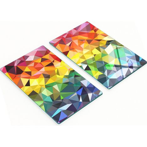 Juego de dos tablas de cocina de cristal con formas geométricas de 2x30x52 cm. (1/5)