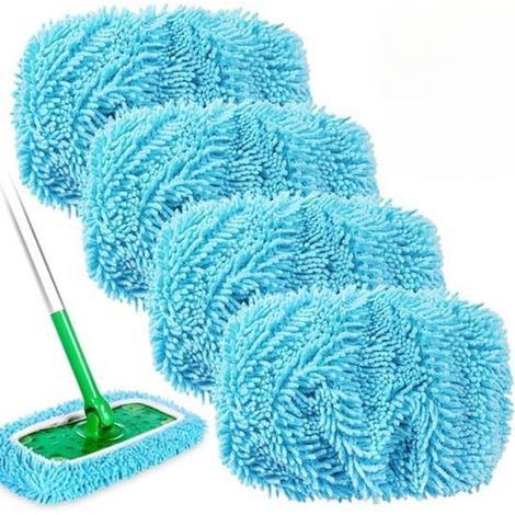 Compatible avec les recharges de balais à franges Swiffer Sweeper et Sweep & Mop Deluxe (4 pièces) (1/5)