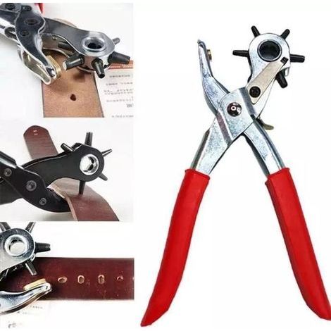 Kit de poinçonnage rotatif Ensemble de poinçons à pinces en cuir pour ceintures Bracelets de montre Sangles Colliers de chien