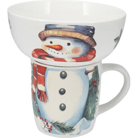 Ciotola + Tazza di Natale in porcellana per decorazioni natalizie set colazione -Schiaccianoci (1/4)