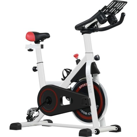 Cyclette, resistenza regolabile, fino a 120 kg, acciaio, L103xP53xA100-114 cm, bianco/nero, disponibile in loco. (1/5)