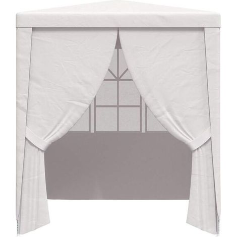 Tente de réception blanche 2 x 2 m avec parois – Chapiteau d'événement pour jardin, fête, terrasse et extérieur (1/5)