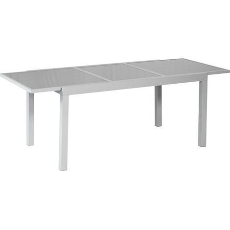 Ausziehtisch silber/grau 180(240)x100cm Alu/Textil