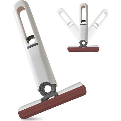 1 Pièces Mini Serpillière Portable, Version Améliorée, Conception Rotative, Avec 1 Têtes De Remplacement D'Éponge Améliorée, Pour Salle Bain, Cuisine, Verre (1/5)